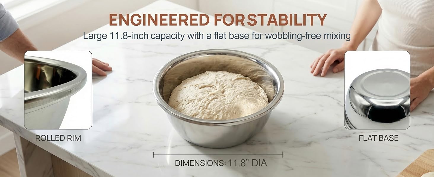 6 Quart Oversized Metal Bowls
