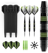 Accudart Steel Tip Dart Set 3.0 - Gunmetal Finish Steel Barrel - Hybrid Grip - Polycarbonate Shaf...