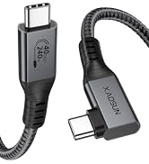 XAOSUN 240W USB 4 3.3FT Right Angle Thunderbolt 4 Cable 90 Degree, 40Gbps [USB-IF Certified] USB ...