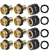Hourleey 3/4 Inch Garden Hose Quick Connector, 4 Pcs Female & 8 Pcs Male of No Leak Quick Connect...
