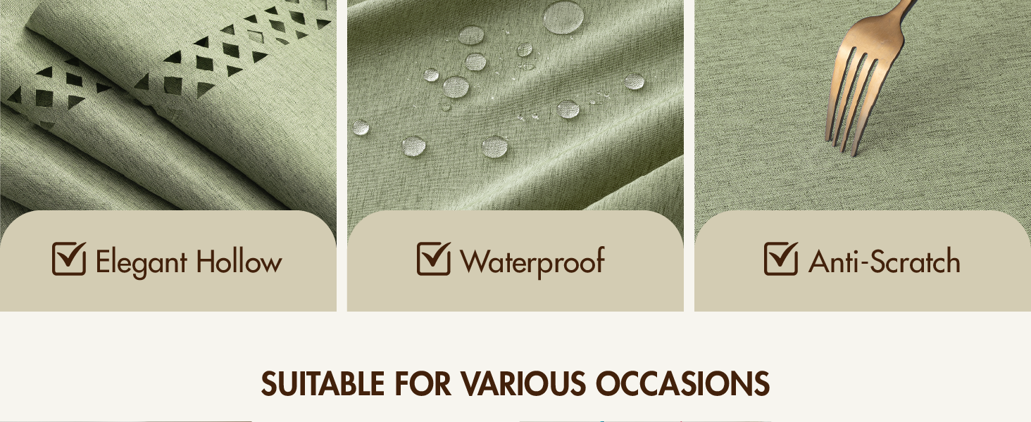 MIULEE Rectangle Linen Polyester Tablecloth