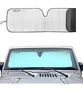 SWLOR Windshield Sun Shade for Jeep Wrangler TJ JK JKU JL JLU |Aluminum Foil Film Car Winshied Su...