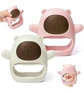 2 Pack Baby Teething Toys for 3-6 6-12 Months, Food Grade Silicone Teething Mitten, BPA Free, Bab...