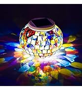 Solar Powered Glass Mosaic Ball Led Garden Lights