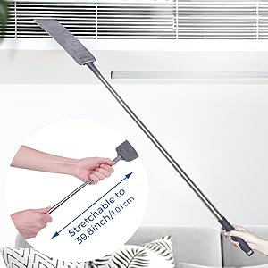 Retractable Gap Dust Cleaner Cleaning Tools with 2 Microfiber Dusting Cloths Long Handle Washable