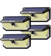 TECKNET 461 LED Solar Powered Outdoor Lights, 270° Angle &amp; 3 Lighting Modes Motion Sensor Light O...