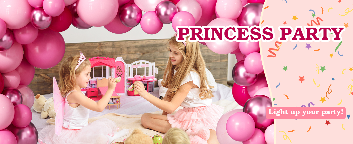 multiple pink latex balloons kit