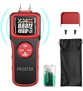 Proster Wood Moisture Meter, 2 in 1 Pin & Pinless Moisture Detector for Wood Firewood Drywall Pap...