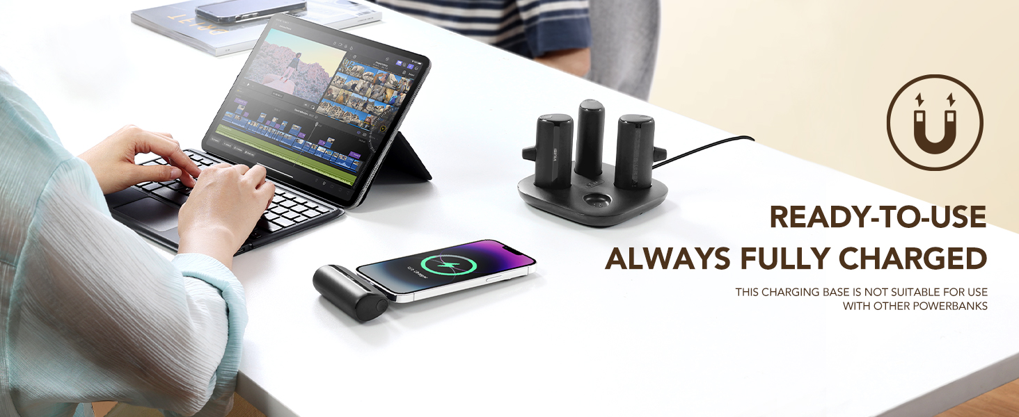 Charger Station Kit for iPhone, with [4 PCS] Portable Chargers 5000mAh 