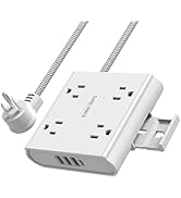 Sureance Surge Protector Power Strip with 4 AC Outlets, 3 USB-A Ports, 1 USB-C Port, White, 1050J...