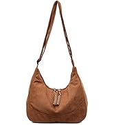 Shoulder Bag for Women,Ultra Soft Foldable Vegan Leather Crossbody Bag,Stylish Slouchy Tote Purse...