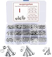 wugongshan 300 Pcs Button Head Socket Cap Screws Bolts and Nuts and Flat Washers Assortment Kit, ...