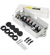 Oyviny 7 Way Trailer Junction Box RV Camper Trailer Wire Junction with Clear Cover/Color-Coded Te...