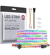 BTF-LIGHTING FCOB WS2811 IC RGB COB LED Strip 864LED/m Flexible High Density Color Chasing Unifor...