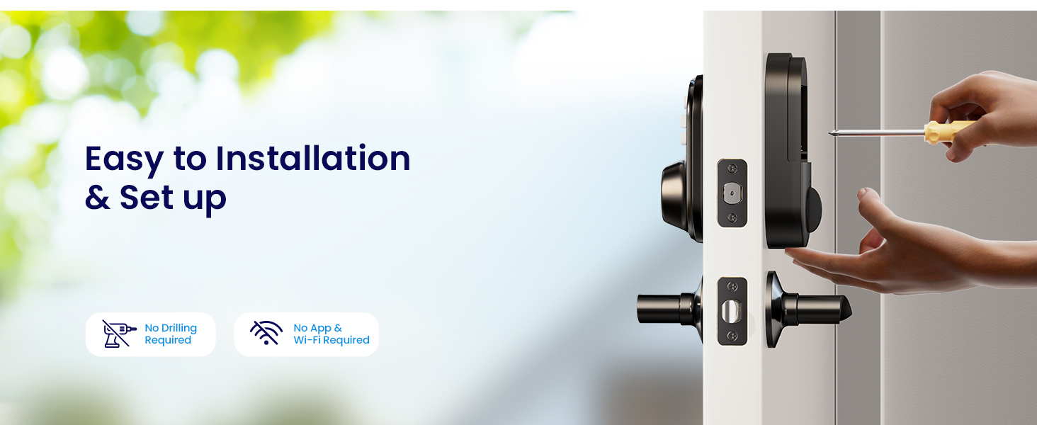 keyless entry door lock with handle