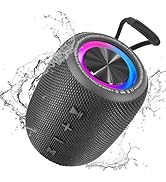 Portable Bluetooth Speaker, BT5.3 Wireless Speaker 20W Bass Diaphragms with Multi LED Light Dynam...