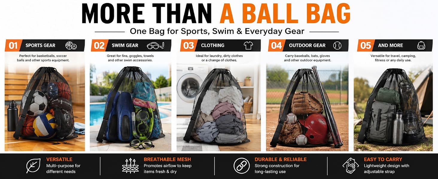 Drawstring Mesh Ball Bag