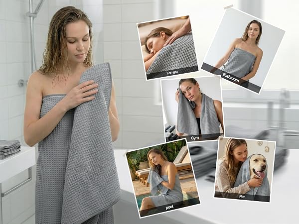 waffle wave bath towels