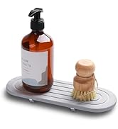 evory Instant Dry Sink Caddy Organizer, Diatomaceous Soap Holder Fast Drying Stone Sink Tray, Spo...