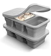 ZDPMK Silicone Freezer Trays With Lid And Clip, Stackable 1 Cup Soup Freezer Molds, 2 Pack Large ...