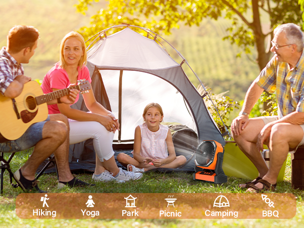 camping fan with led lantern
