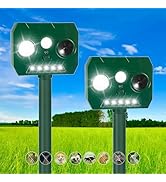 2 Pack Solar Animal Repellent Outdoor Ultrasonic Animal Deterrent Cat Repellent with Motion Senso...