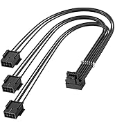 Bangfun PCI-e 5.0 Extension Cable with 16Pin Right Angled Connector, 16Pin Male to 3X8Pin Female ...