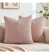 Fancy Homi 2 Packs Blush Pink Decorative Throw Pillow Covers 18x18 Inch for Couch Bed Sofa, Moder...