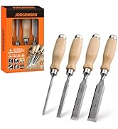 Jorgensen 4-Piece Wood Chisel Set, Chromium Alloy Steel Beveled Edge Wood Chisels, Wood Chisels f...