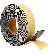 FAVORCOOL Weather Stripping Door Seal Strip 30 Feet, 2 Inch Wide X 1/8 Thick Black Foam Seal Tape...
