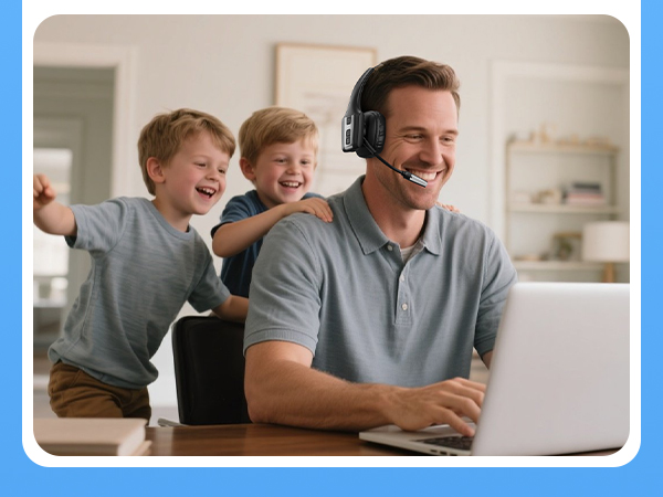 Lightweight Bluetooth Headset Microphone Trucker Headset Single-Ear Wireless Headphones