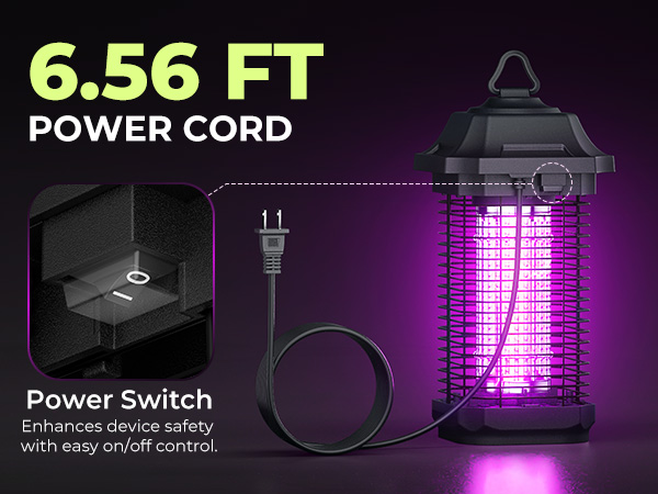 long cable of the bug zapper for different place use