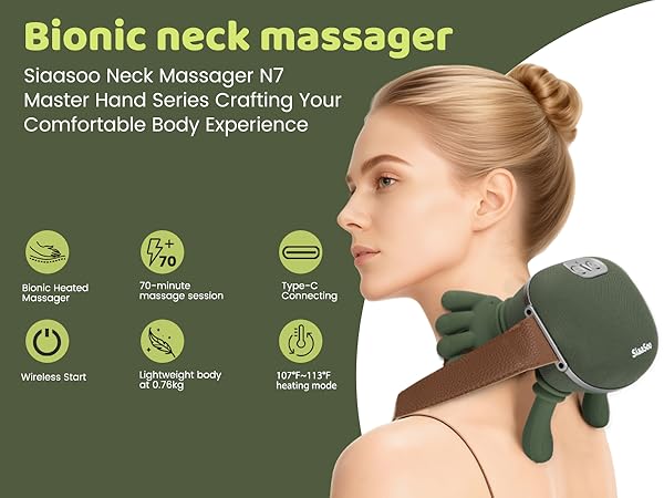 siaasoo bionic neck massager with heat, Heating Neck Massager,Relax Muscle Tension