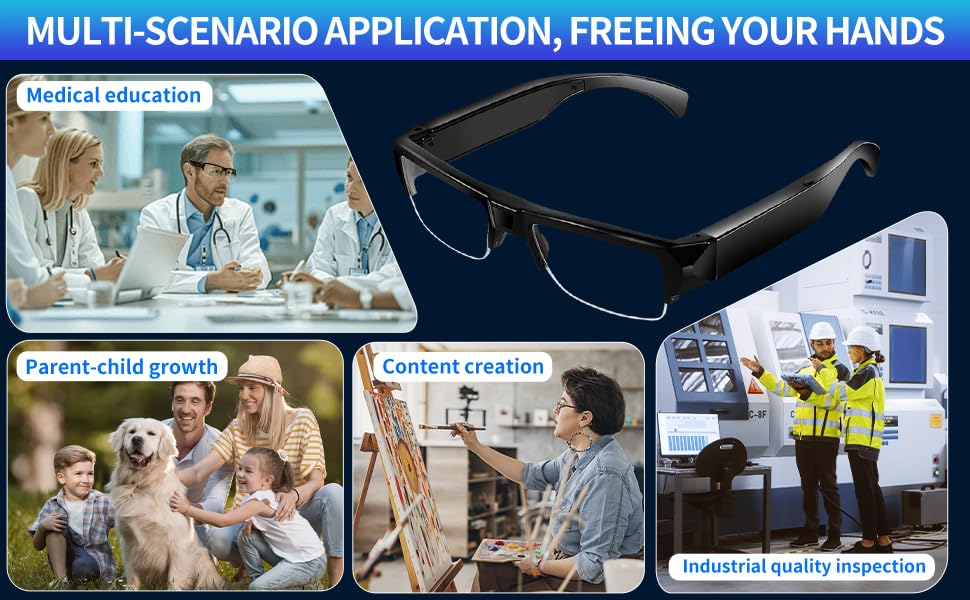 Glasses Camera for Travel, Lectures, Outdoor Sports
