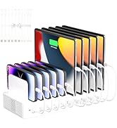 100W Charging Station for Multiple Devices, 10-Port USB Fast Charging Station with Adjustable Div...