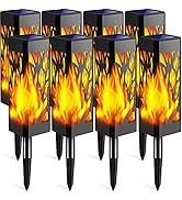 TomCare Solar Lights Outdoor Flickering Flames Solar Pathway Lights Solar Powered Decorative Sola...