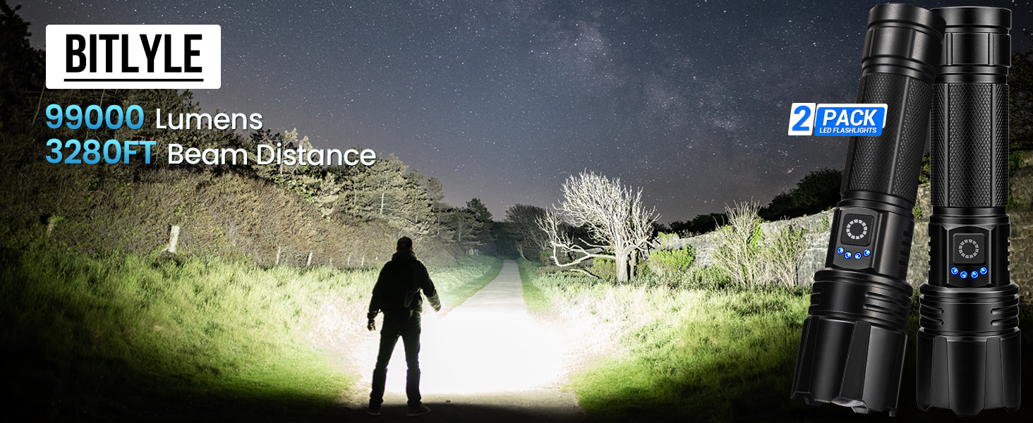 99,000 Lumens Super Bright Flashlight