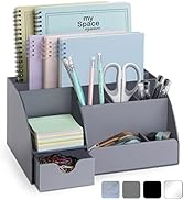 Acrylic Office Desk Organizer with Drawer, 9 Compartments, All in One Office Supplies and Cool De...