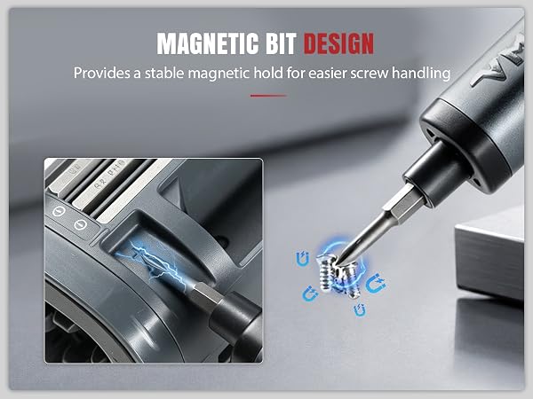 Precision Electric Screwdriver Set 78 in 1 Mini Electric Screwdriver, Magnetic Rotatable Rack