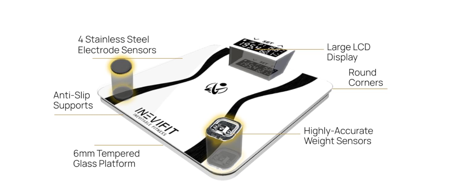 I-BA001W - INEVIFIT - Best Body Analyzer Scale - Premium A+