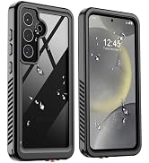 zapica Designed for Waterproof Samsung Galaxy S24 Case, Black/Clear | IP68 Waterproof, Built-in C...