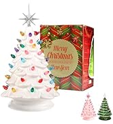 White Ceramic Christmas Tree Decorations 13 Inch Table Decoration Winter Tree Aesthetic Room Home...