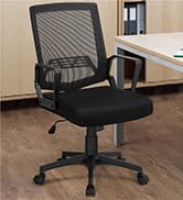 Yaheetech Black Office Chair Desk Chair, Mesh Computer Chair, Ergonomic Swivel Rolling Chair, Exe...