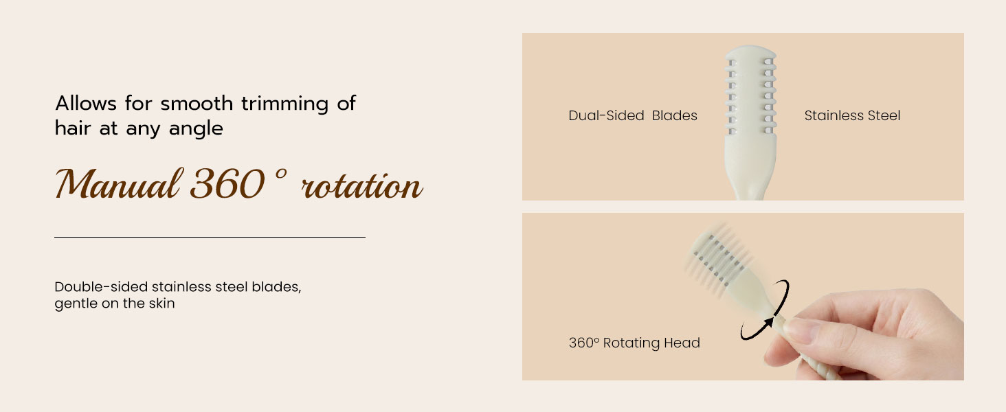 The manual 360-degree rotating design allows for effortless trimming at any angle