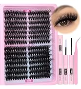 Lash Extension Kit Full Lash Clusters Kit 280pcs Volume Eyelash Extension Kit 100D/150D 2 Styles ...