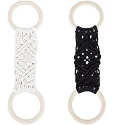 PH Pandahall 2Pcs Crochet Dish Towel Holder for Kitchen Bathroom, 11x3 Boho Macrame Cotton Towel ...