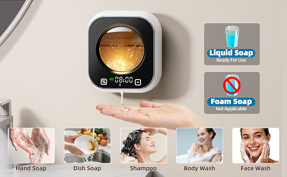 Automatic Touchless Soap Dispenser - Liquid Soap Support, Multi-Scene Application