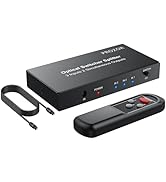 PROZOR Digital Audio Switcher Splitter - 3 in 2 Out 3 Port Spdif Toslink Optical Switch with IR R...