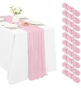 10 Pack Cheesecloth Table Runner 17 x 108 inch Long Boho Gauze Table Runners Semi Sheer Table Run...