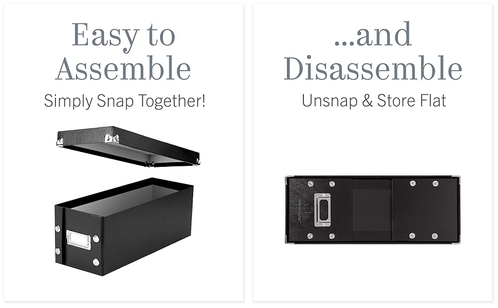 Easy to Assemble &amp; Disassemble. Simply Snap Together, then unsnap and store flat